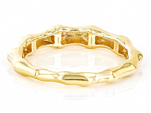 18k Yellow Gold Over Sterling Silver Bamboo Band Ring - Size 7