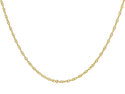 18k Yellow Gold Over Sterling Silver Rolo, Mirror, Paperclip, Box, and Singapore 18