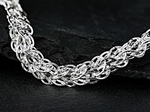 Sterling Silver Flat 6.8MM Phoenix Link 7.5 Inch Bracelet - Size 7.5