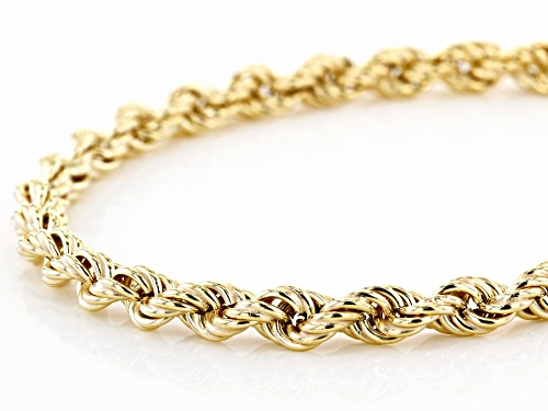 18K Yellow Gold Over Sterling Silver Set of 2 5.9MM Byzantine and 4.4MM Rope Link Bracelets - Size 8