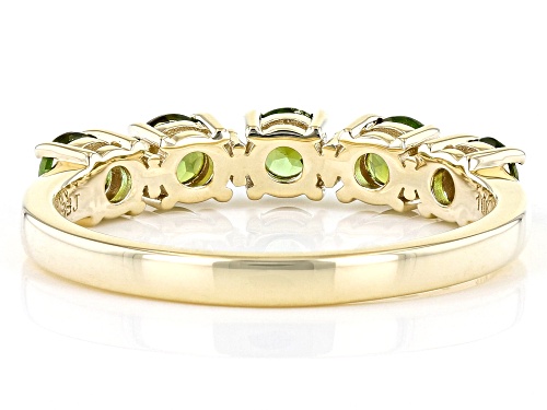 0.72ctw Green Tourmaline With 0.02ctw White Diamond 10k Yellow Gold Band Ring - Size 6
