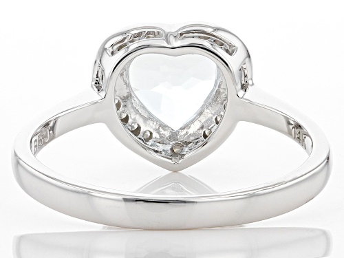 1.15ct Heart Shaped Aquamarine With 0.10ctw White Diamond Rhodium Over 14k White Gold Ring - Size 8