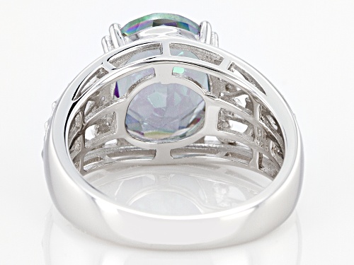 4.00ct Oval Multi-Color Quartz Rhodium Over Sterling Silver Solitaire Ring - Size 10