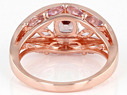 1.83ctw Color Shift Garnet With 0.18ctw Round White Zircon 18K Rose Gold Over Sterling Silver Ring - Size 6
