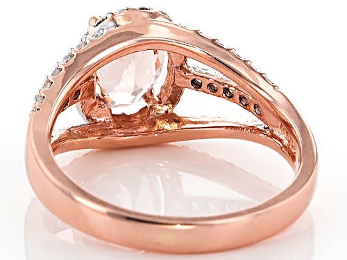 1.02ct Oval Cor-De-Rosa Moraganite™ With .48ctw Round White Zircon 10k Rose Gold Ring - Size 7