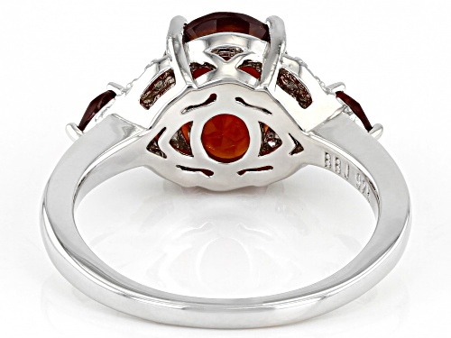 2.63ct Hessonite With 0.35ctw Vermelho Garnet™ And 0.15ctw White Zircon Rhodium Over Silver Ring - Size 7