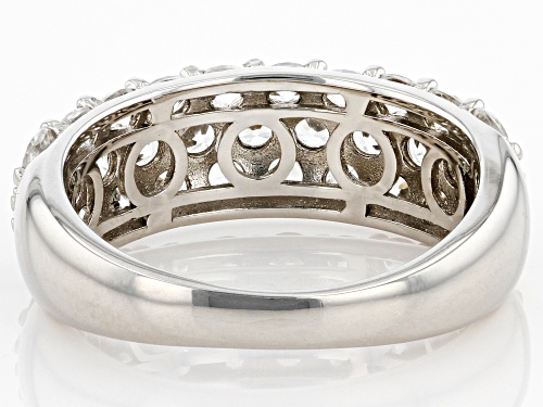 2.90ctw White Zircon Rhodium Over Sterling Silver Band Ring - Size 7