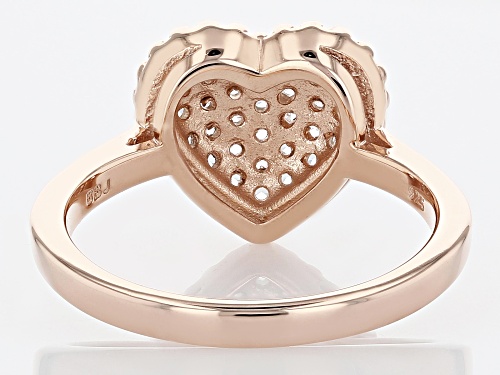 0.62ctw Round White Zircon 18K Rose Gold Over Sterling Silver Heart Ring - Size 8