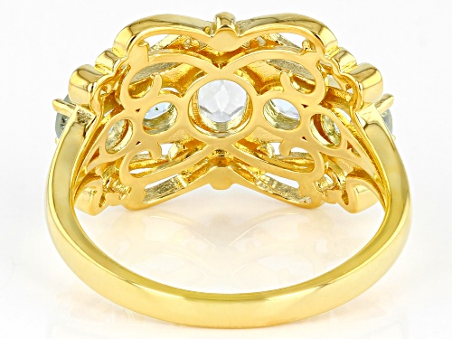 1.52ctw Mixed Shapes Glacier Topaz™ 18k Yellow Gold Over Sterling Silver Ring - Size 9
