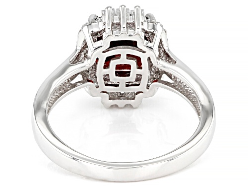 2.67ct Cushion Vermelho Garnet™ With 0.53ctw White Zircon Rhodium Over Sterling Silver Ring - Size 8