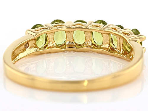 .91CTW OVAL VESUVIANITE WITH .01CTW WHITE 2 DIAMOND ACCENT 18K GOLD OVER SILVER BAND RING - Size 9