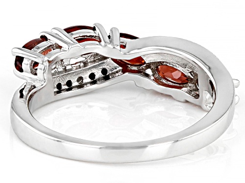 1.40ctw Vermelho Garnet™ with .03ctw White Diamond Rhodium Over Sterling Silver Ring - Size 7