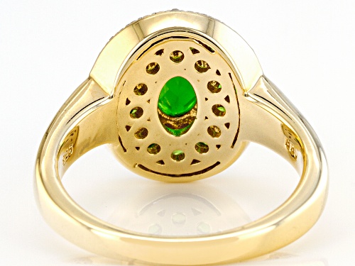 1.06ctw Chrome Diopside And 0.02ctw White Diamond Accent 18k Yellow Gold Over Silver Ring - Size 8