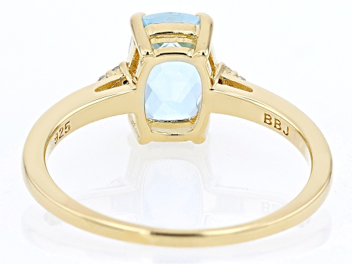 1.55ct Glacier Topaz™ And 0.03ctw White Diamond 18k Yellow Gold Over Sterling Silver Ring - Size 7