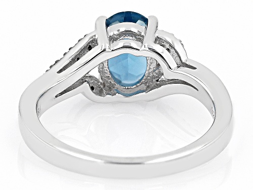 1.92ct London Blue Topaz With 0.03ctw Blue Diamond Rhodium Over Sterling Silver Ring - Size 6