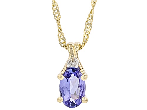 2.65ctw Tanzanite With .03ctw White Diamonds 10K Yellow Gold Ring, Earrings and Pendant Jewelry Set