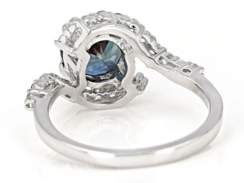 1.95ct  Lab Created Color Change Alexandrite & .49ctw White Topaz Rhodium Over Sterling Silver Ring - Size 10