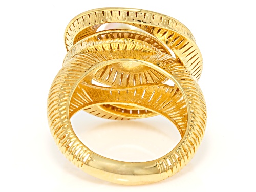 9mm Golden Cultured South Sea Pearl 18k Yellow Gold Over Sterling Silver Ring - Size 8