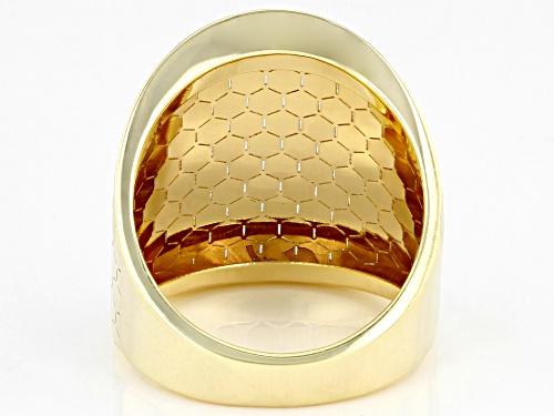 10K Yellow Gold Dome Honeycomb Ring - Size 7