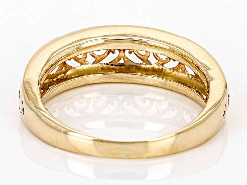 10k Yellow Gold Filigree Band Ring - Size 7