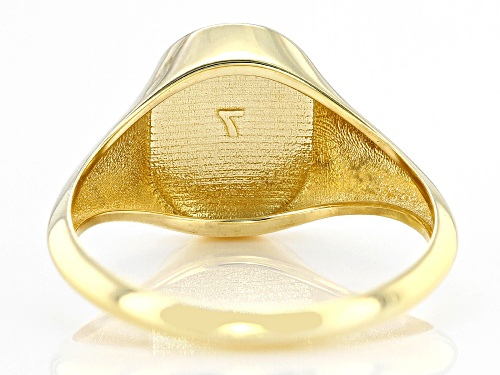 10k Yellow Gold Olive Branch Signet Ring - Size 8