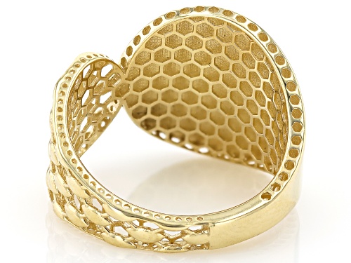 10k Yellow Gold Polished & Diamond-Cut Ring - Size 6
