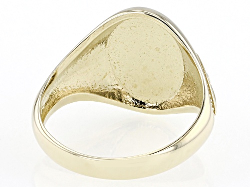 10k Yellow Gold Cross Signet Ring - Size 10