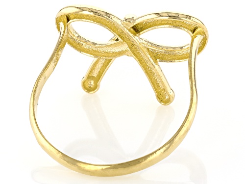 10k Yellow Gold Bow Ring - Size 8