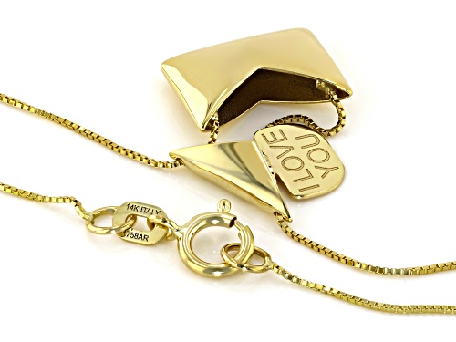 Stefano Oro® 14k Yellow Gold Envelope Message 18 Inch Necklace - Size 18