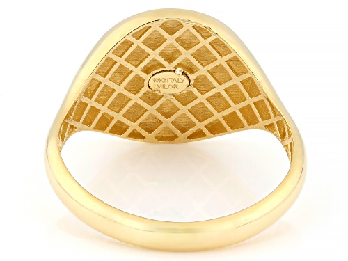 10k Yellow Gold Medusa Signet Ring - Size 7