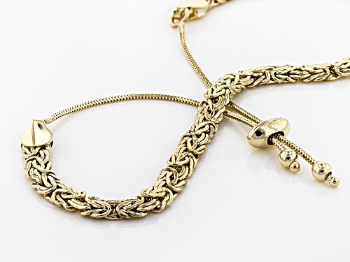 10k Yellow Gold Byzantine Sliding Adjustable Bracelet