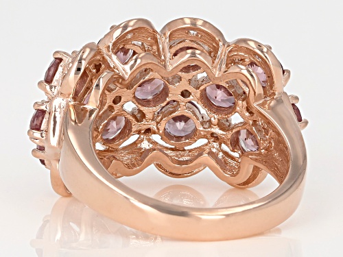 3.33ctw Masasi Bordeaux Garnet™ with .35ctw White Zircon 18k Rose Gold Over Sterling Silver Ring - Size 7