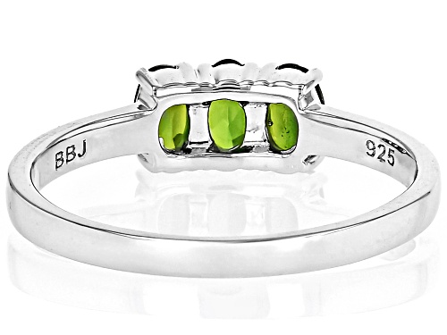 Russian Chrome Diopside Rhodium Over Sterling Silver Ring 0.61Ctw - Size 9