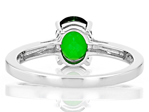 Russian Chrome Diopside Rhodium Over Sterling Silver Solitaire Ring 1.10Ctw - Size 7