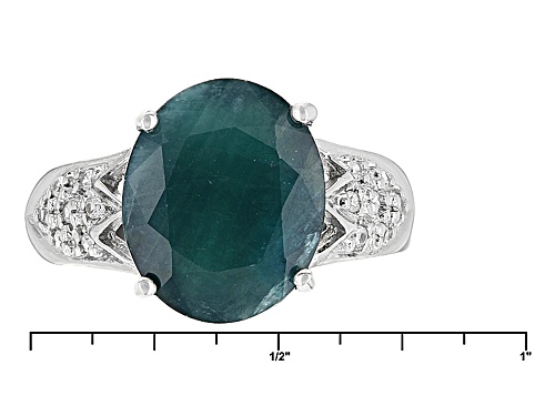 Exotic Jewelry Bazaar™ 3.63ct Oval Grandidierite And .10ctw White Zircon Sterling Silver Ring - Size 8