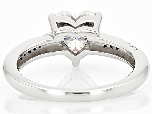 Moissanite Fire(R) Heart 8mm Platineve(R) Ring 2.10ctw - Size 7