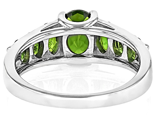 Chrome Diopside Oval 8x6mm Rhodium Over Sterling Silver Ring 2.12ctw - Size 9