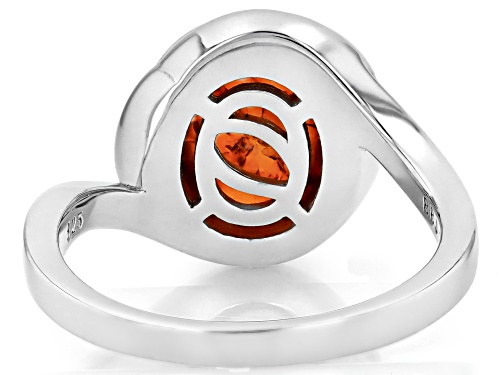 Amber Oval 11x9mm Rhodium Over Sterling Silver Solitaire Ring - Size 8