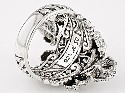 Artisan Collection of Bali™ 11.5-12.5mm White Cultured Mabe Pearl Sterling Silver Leaf Ring - Size 12
