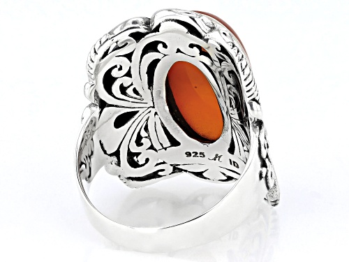 Artisan Collection of Bali™ 20x10mm Carnelian Sterling Silver Solitaire Ring - Size 6