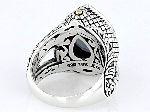 Artisan Collection of Bali™ 6.30ctw Magic Green™ Quartz Sterling Silver & 18K Gold Solitaire Ring - Size 9