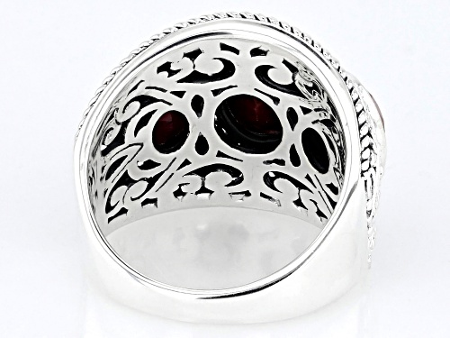 Artisan Collection of Bali™ 5.10ctw Red Corundum 3-Stone Sterling Silver Band Ring - Size 10