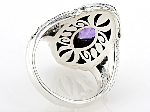 Artisan Collection of Bali™ 1.48ct Amethyst Sterling Silver & 18K Gold Accent Ring - Size 7