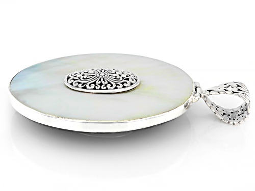 Artisan Collection of Bali™ Mother-of-Pearl & Black Sponge Coral Sterling Silver Reversible Pendant