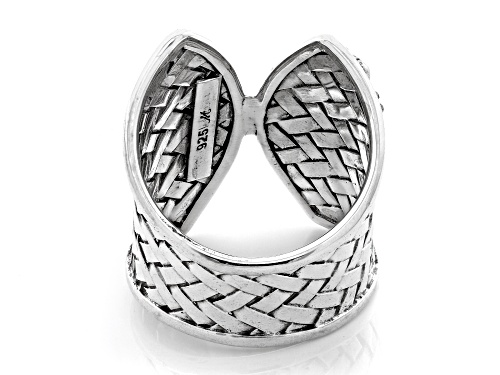 Artisan Collection of Bali™ Sterling Silver Basket Weave & Beaded Corset Ring - Size 8