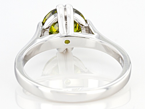 Bella Luce ® 3.54ctw Peridot Simulant Rhodium Over Sterling Silver Ring - Size 7