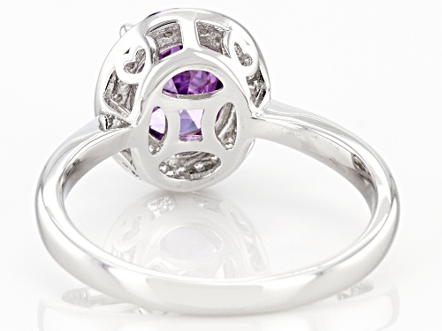 Bella Luce ® 3.22ctw Amethyst And White Diamond Simulants Rhodium Over Sterling Silver Ring - Size 7