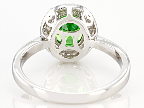 Bella Luce ® 3.07ctw Emerald And White Diamond Simulants Rhodium Over Sterling Silver Ring - Size 8
