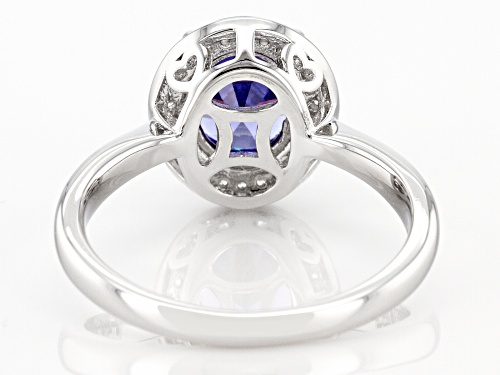 Bella Luce ® 3.22ctw Tanzanite And White Diamond Simulants Rhodium Over Sterling Silver Ring - Size 10