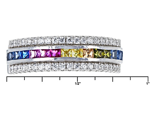 Bella Luce ® 1.74ctw Multicolor Gemstone Simulants Rhodium Over Sterling Silver Ring - Size 8